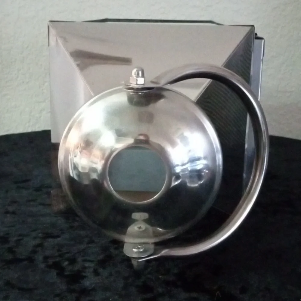 Modern Silver Stainless Steel Candle Lantern 15.5